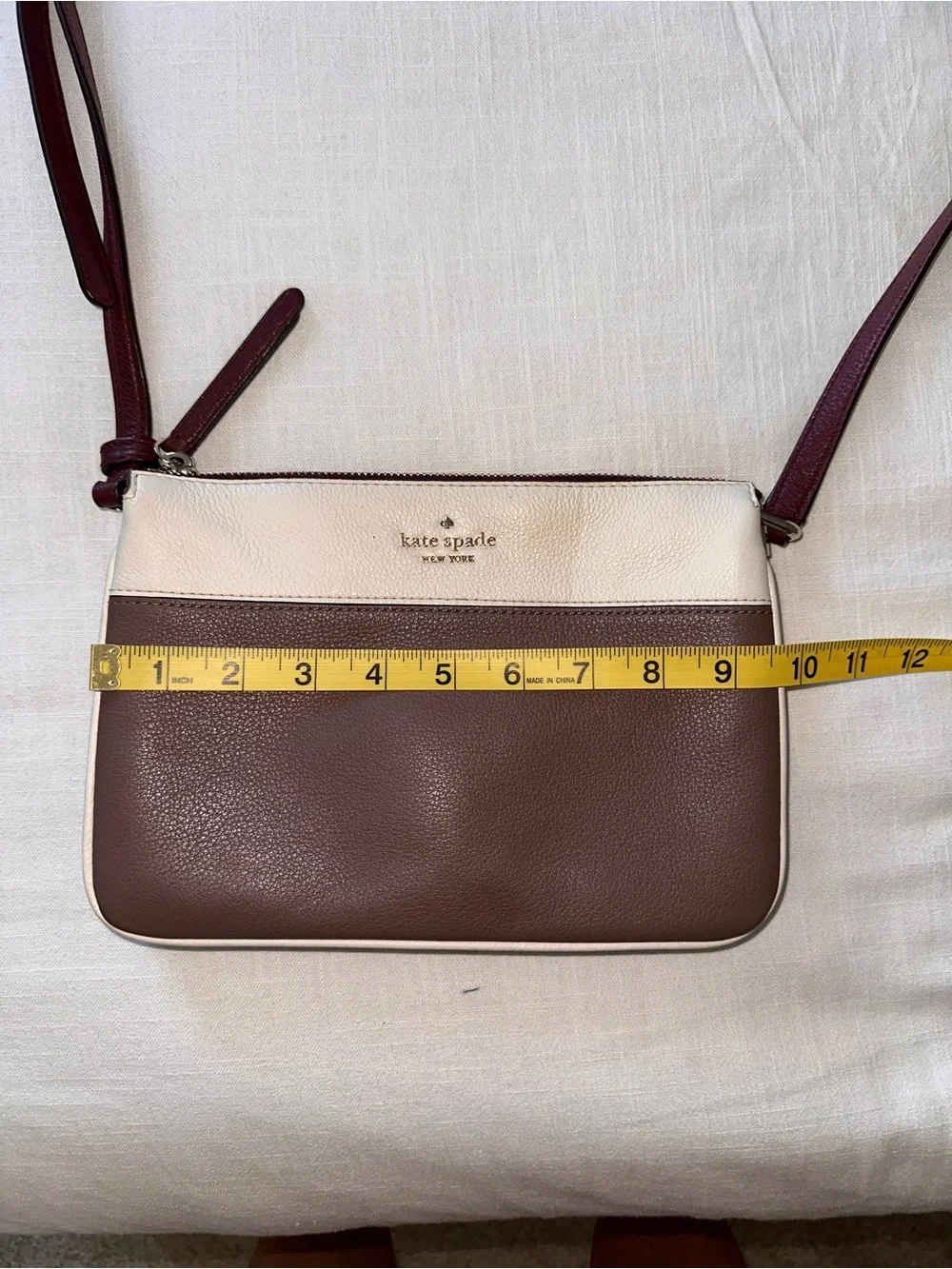 EUC Kate Spade Brown and Cream Leather Crossbody